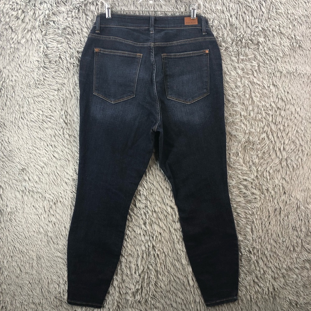 Judy Blue Jeans Womens 14W Fremont High Rise Skinny Fit Whiskered Dark Wash